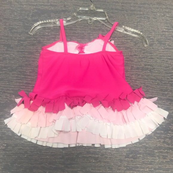 Pink “Boutique” 2 Pc Fringed tankini swimsuit NWT - Picture 2 of 5